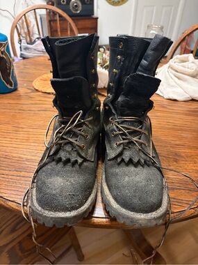 JK Boots Wildland Fire Boots - Black rough out boots.
